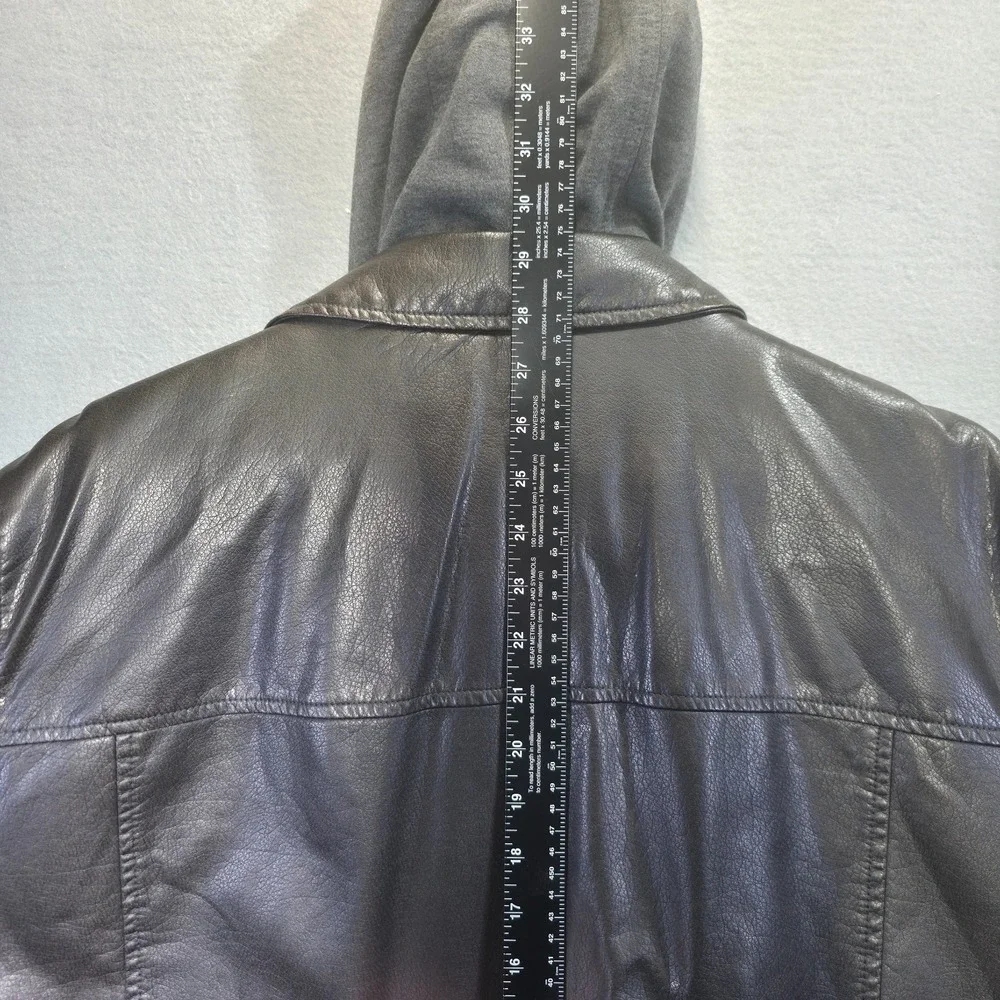 Levi‎ Men's Sherpa Lined Faux Leather Bomber Jacket Hooded Size XL